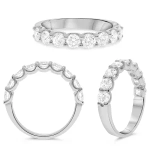 14K White Gold 1.50ctw Nine Stone Diamond Wedding Band