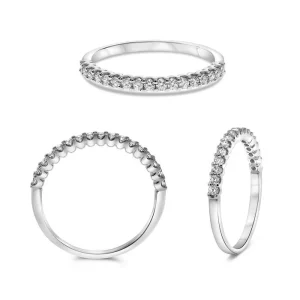 14K White Gold 0.50ctw Diamond Wedding Band