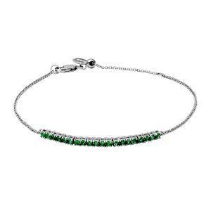 Sterling Silver Emerald Bolo Bracelet