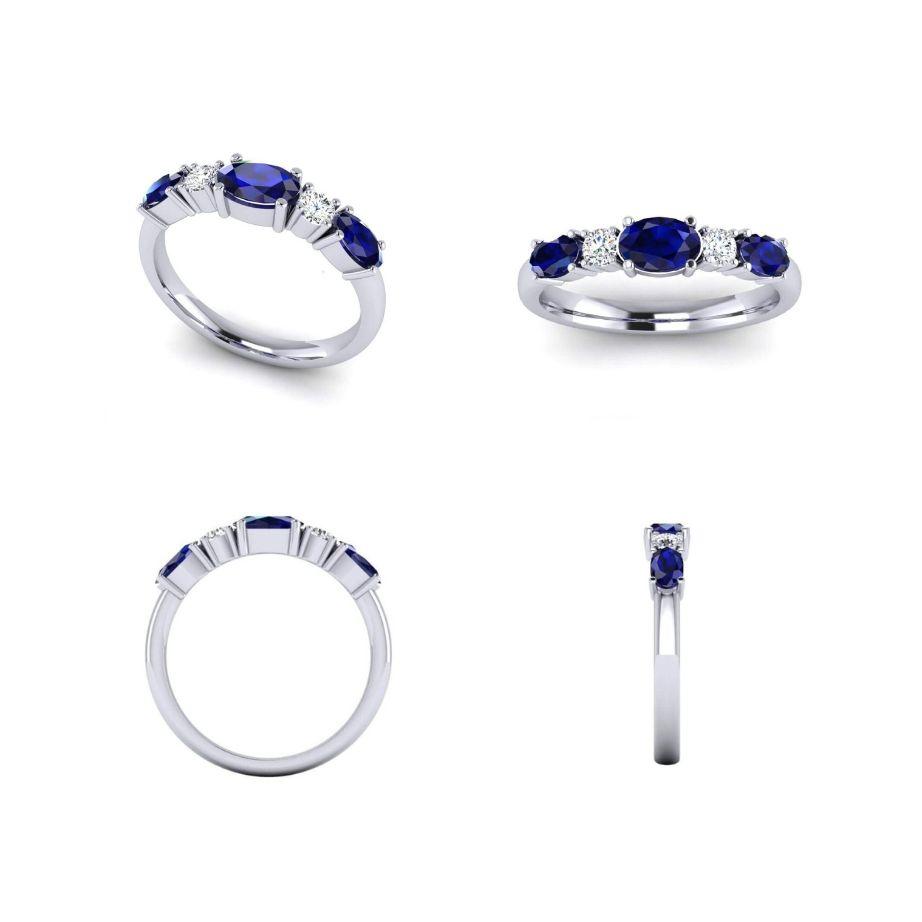 A custom design CAD (computer-aided design) of a sapphire and diamond band