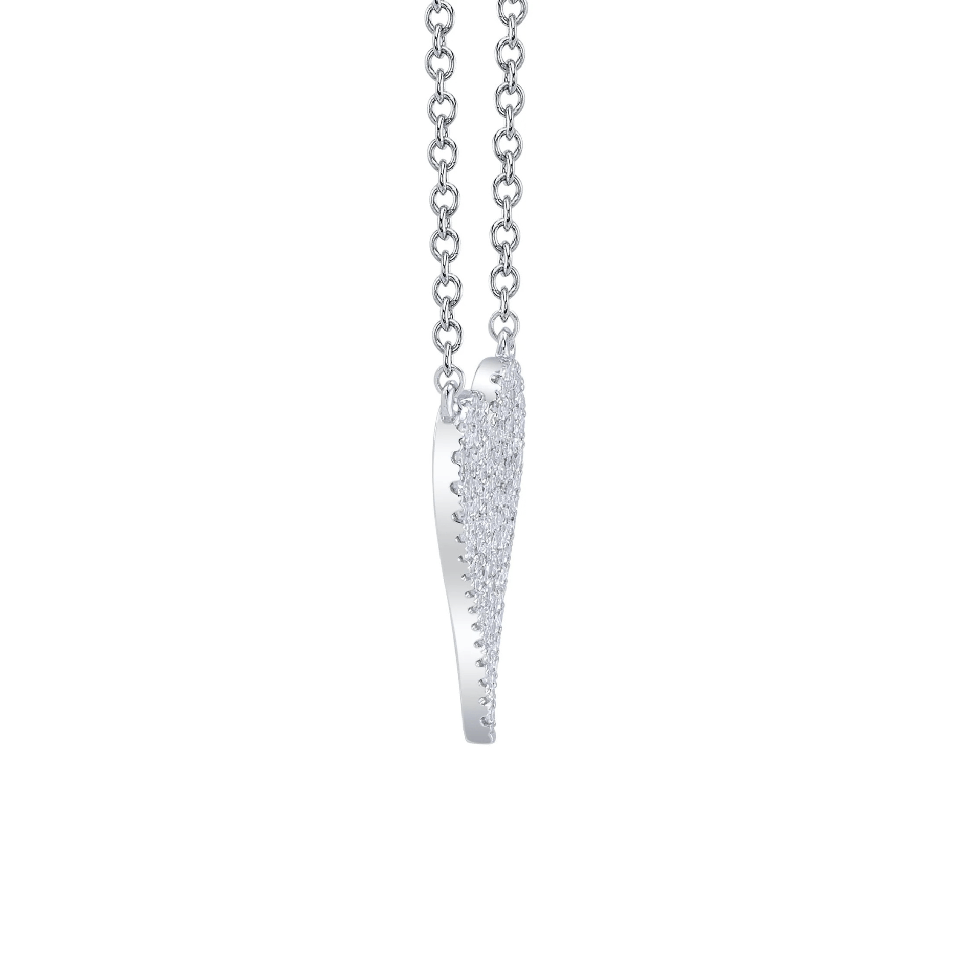 14K White Gold 0.11ctw Pave Diamond Heart Necklace by Shy Creation