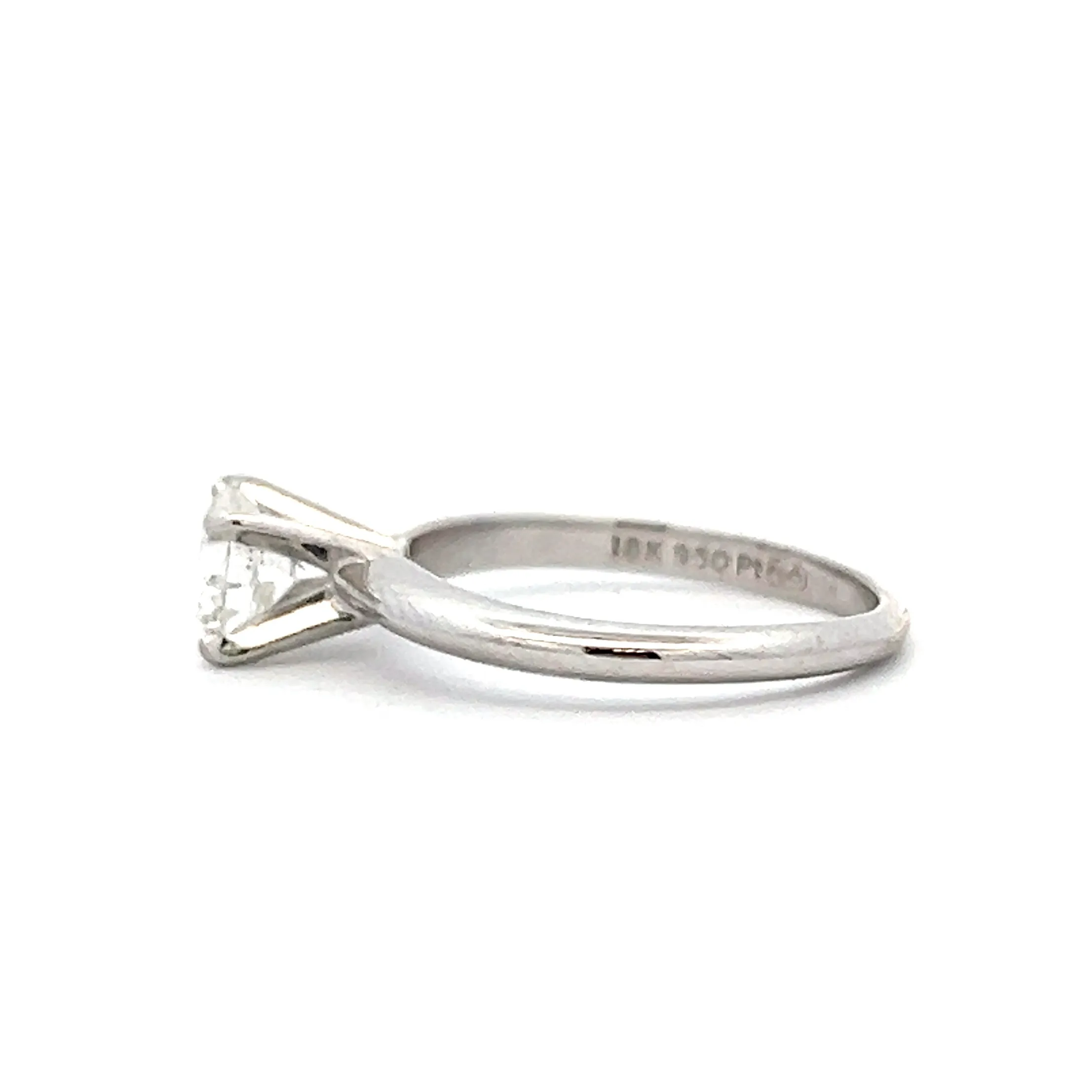 Estate 18K Gold & Platinum 0.90ctw Diamond Solitaire Engagement Ring