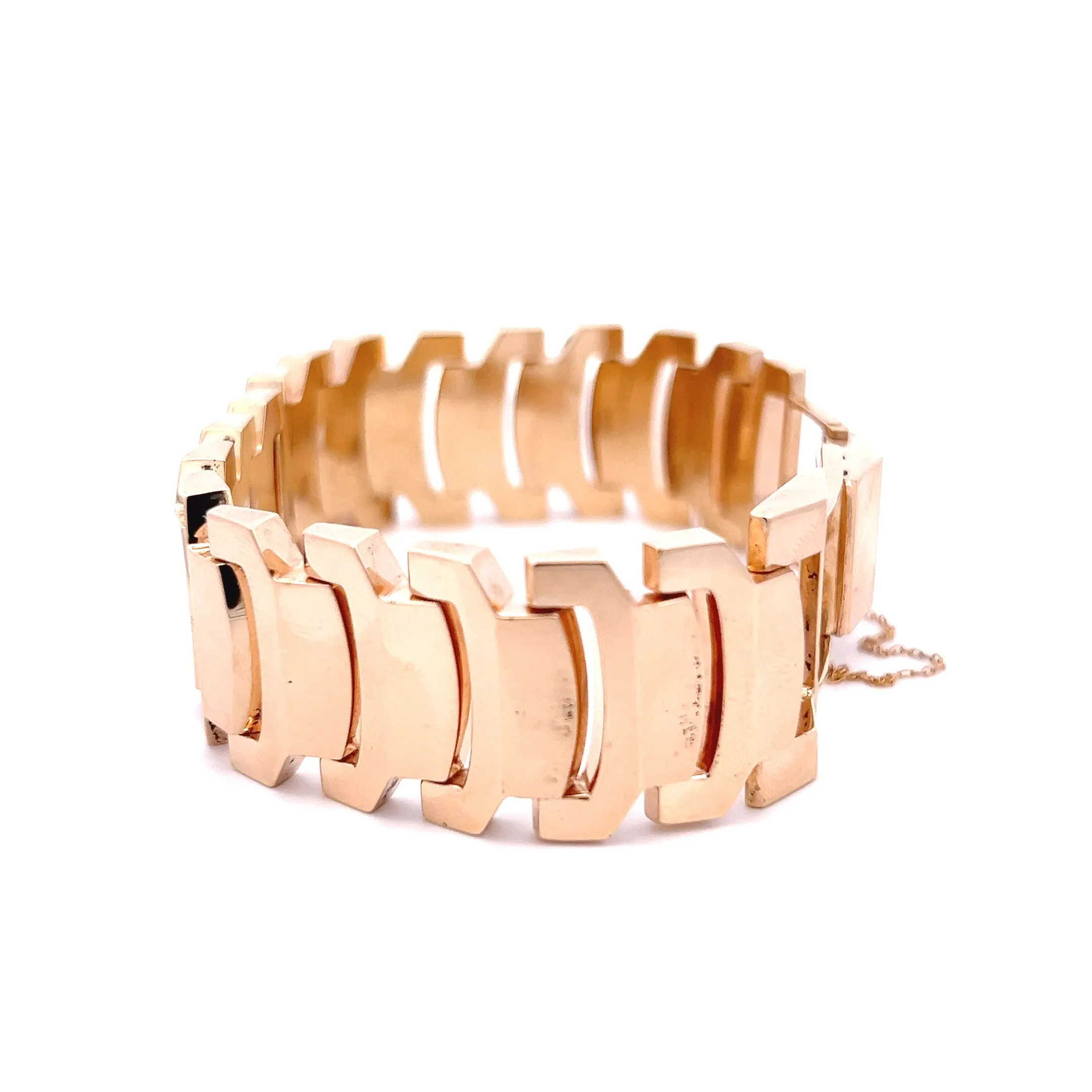 Estate 14K Yellow Gold Adjustable Track Link Bracelet