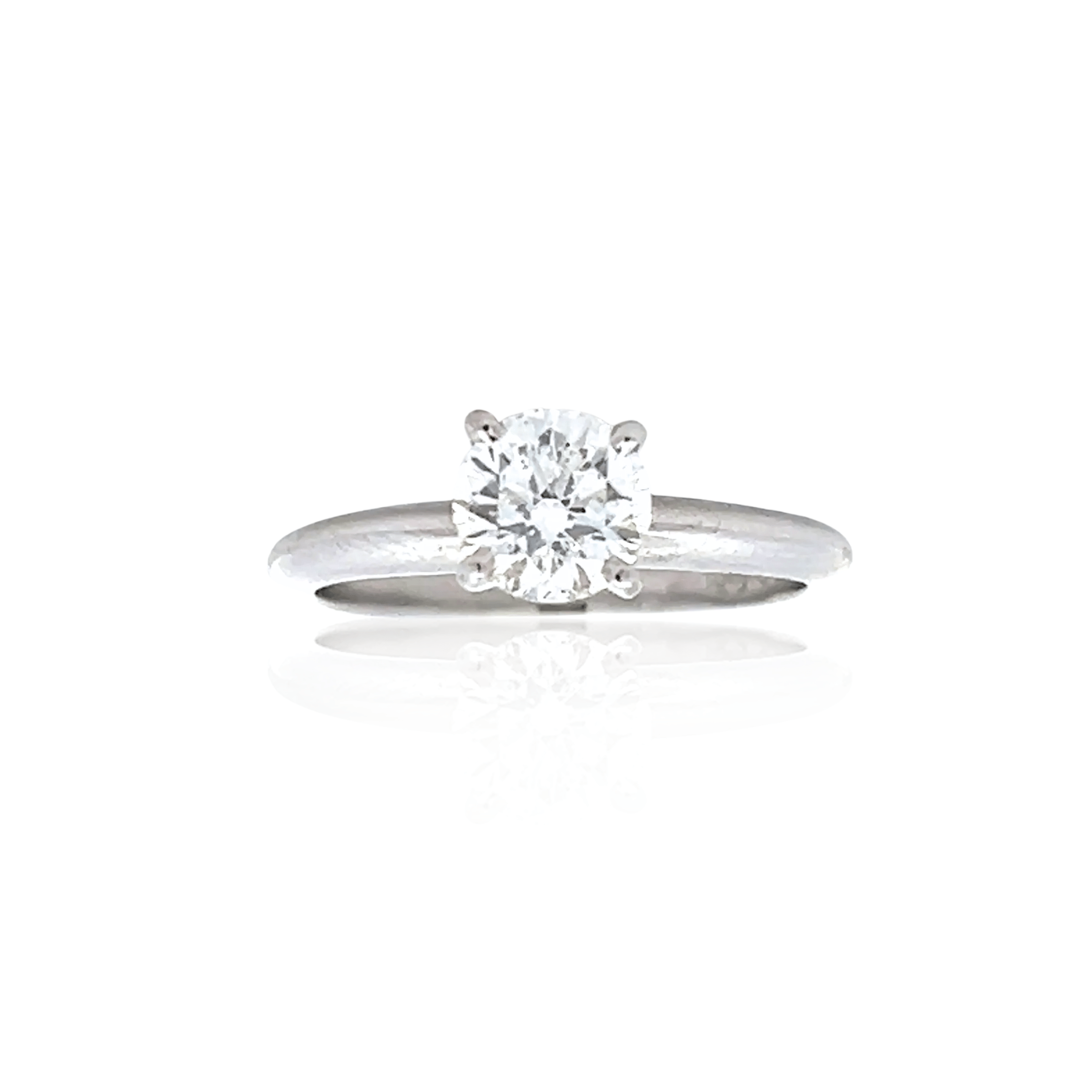 Estate 18K Gold & Platinum 0.90ctw Diamond Solitaire Engagement Ring