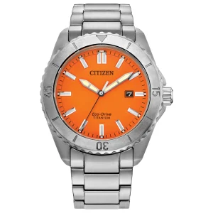 Orange Dial Brycen Men's Watch by Citizen