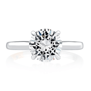 14k White Gold Solitaire Engagement Ring Mounting by A. Jaffe