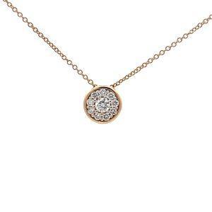 14K Gold 0.25ctw Lab-Grown Diamond Cluster Pendant Necklace