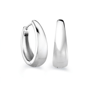 Stainless Steel Tapered Hoop Earrings