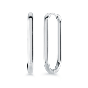 Stainless Steel Long Oval Hoop Earrings