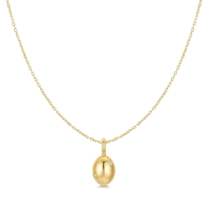 14K Yellow Gold Plated Cubic Zirconia Floral Pendant Necklace