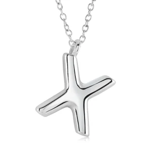 Stainless Steel Bubble Initial Letter "X" Necklace