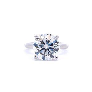 14K White Gold 5.01CTW Lab-Grown Round Diamond Solitaire Engagement Ring