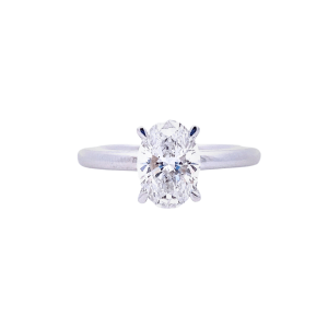 14K White Gold 2.01CTW Lab-Grown Oval Diamond Solitaire Engagement Ring