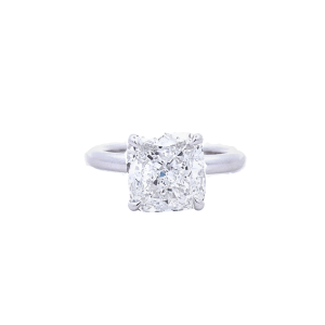 14K White Gold 4.03CTW Lab-Grown Diamond Square Cushion Diamond Solitaire Engagement Ring