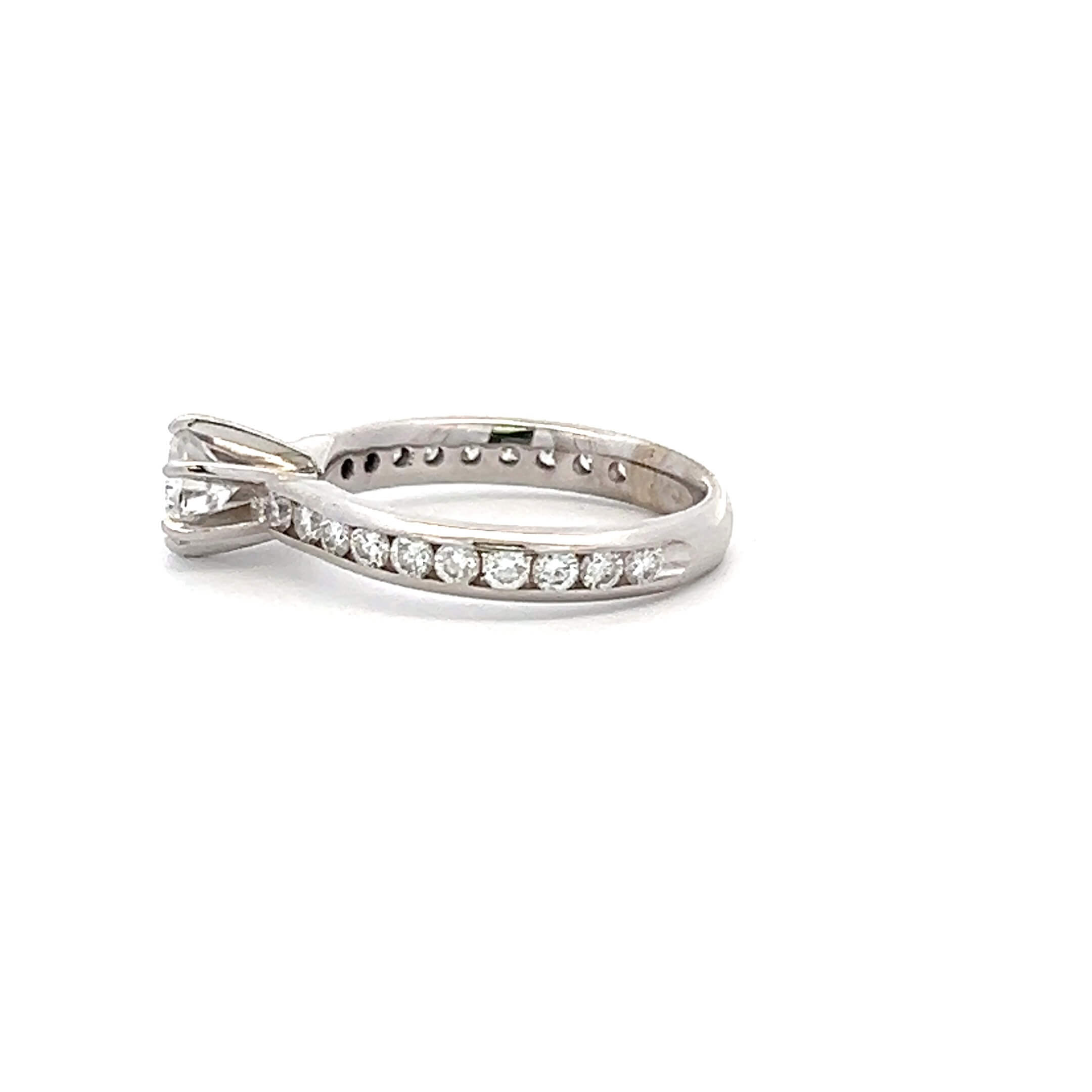 Estate 14K White Gold 1.12ctw Diamond Engagement Ring
