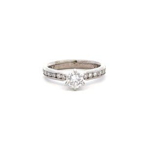 Estate 14K White Gold 1.12ctw Diamond Engagement Ring