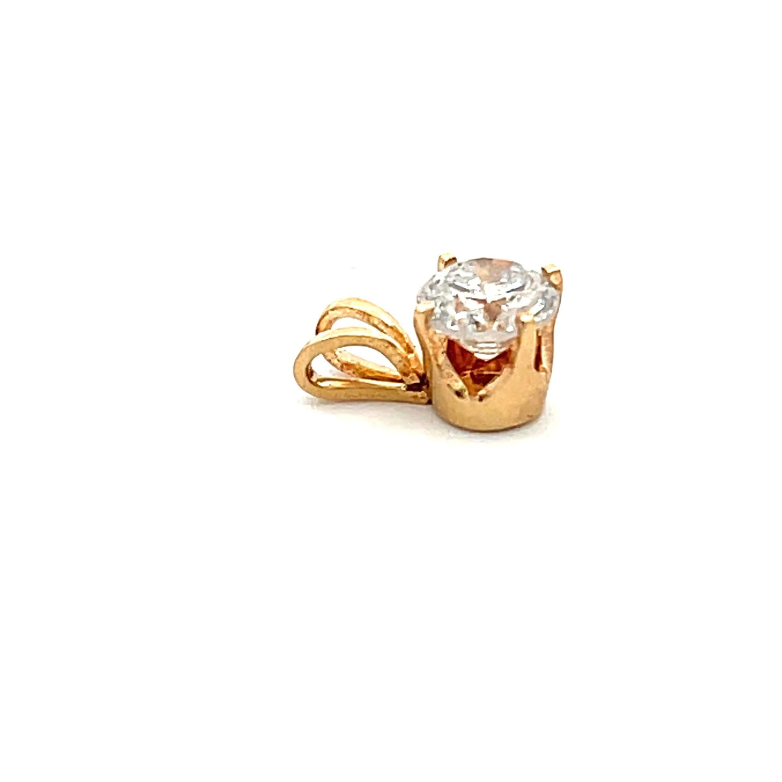Estate 14K Yellow Gold 0.50ctw Diamond Solitaire Pendant