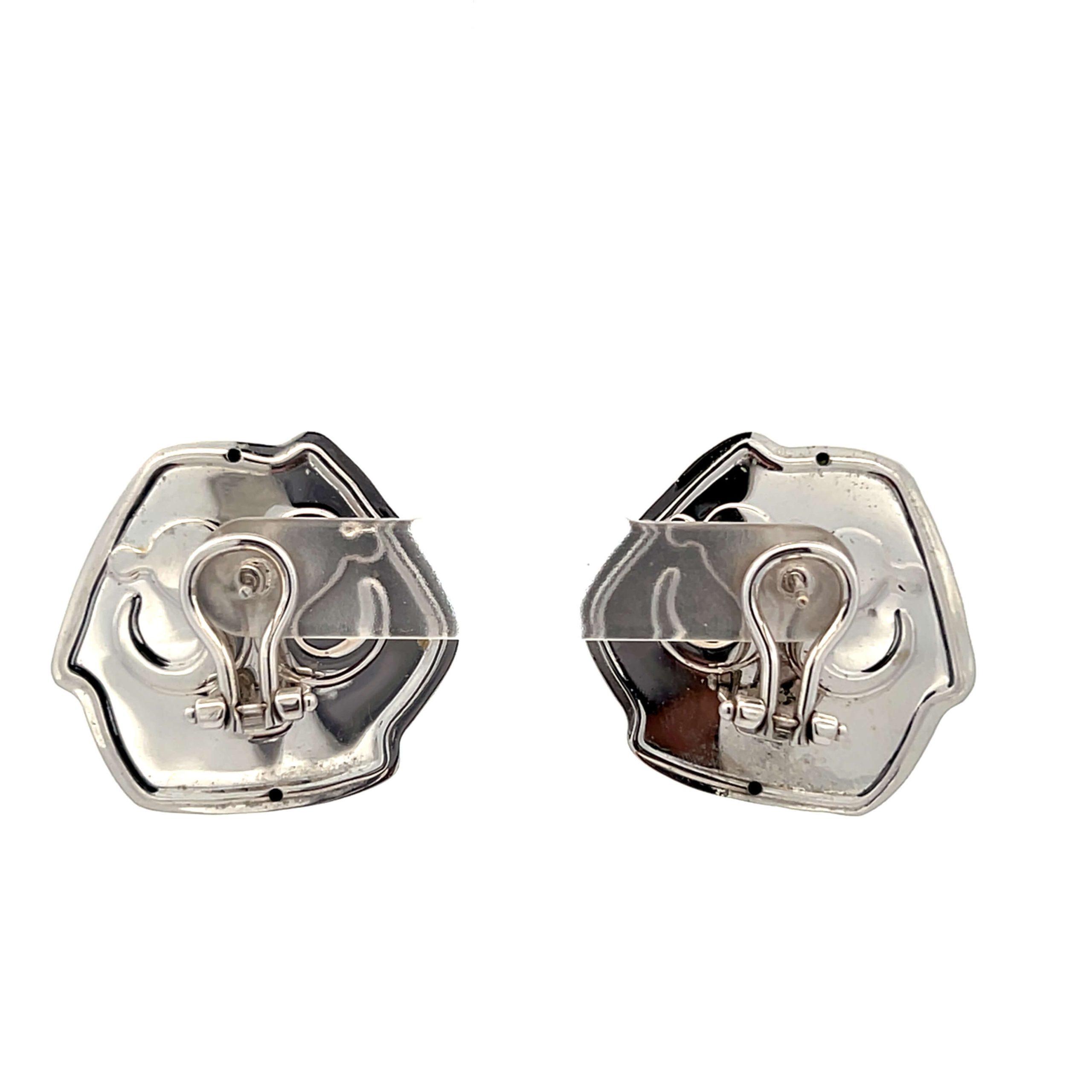 Estate 14K White Gold Hollow Knot Stud Earrings