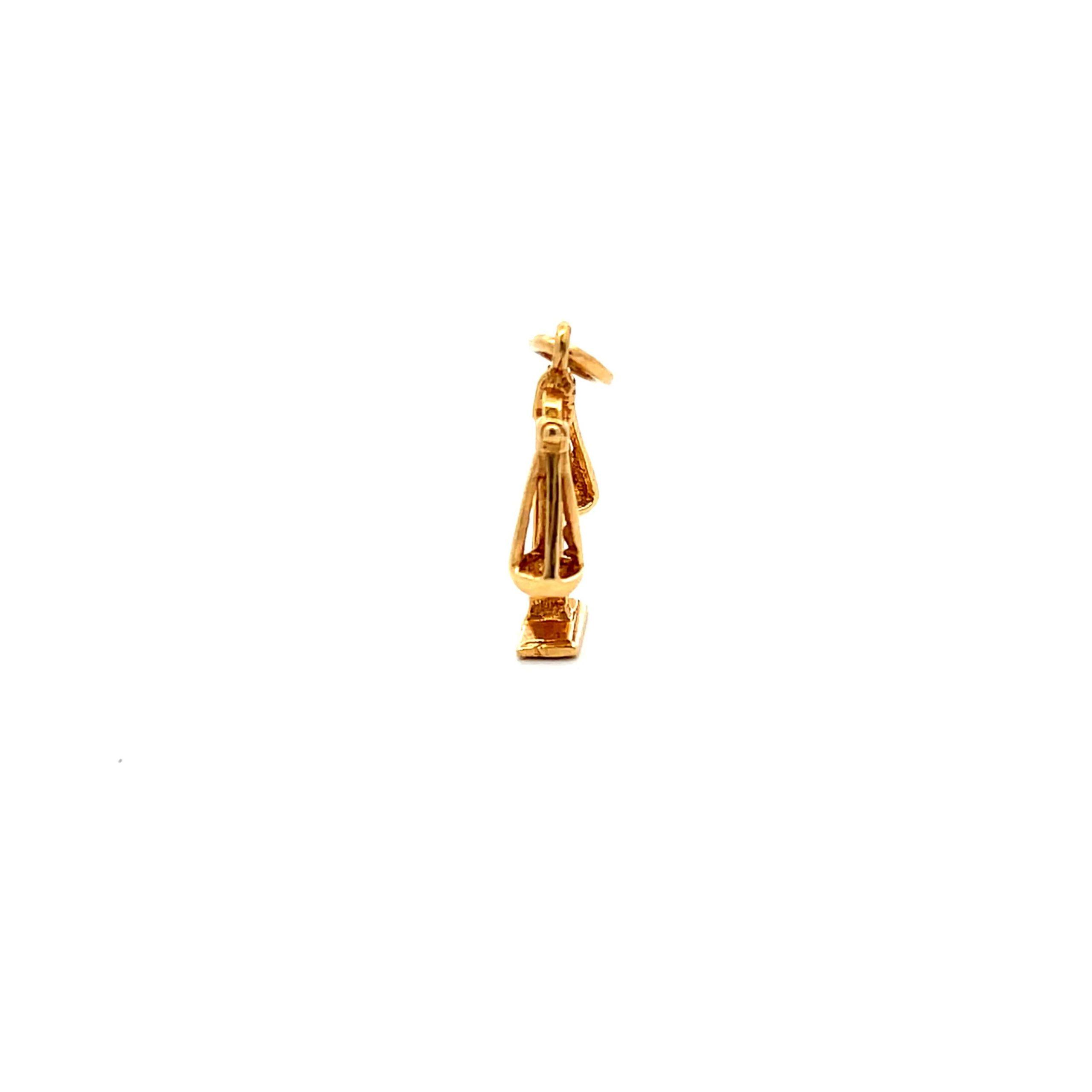 Estate 14K Scales of Justice Charm Pendant
