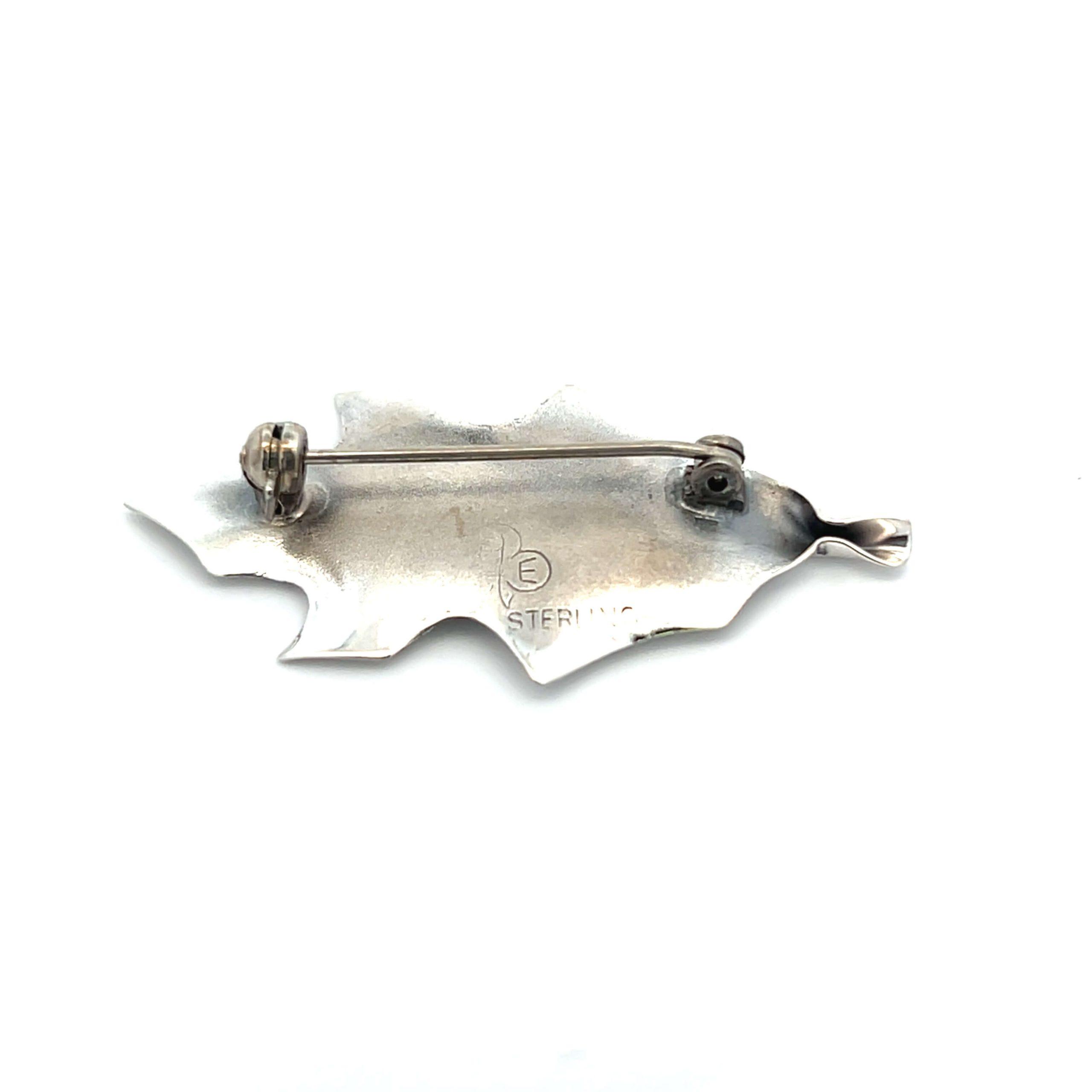 Estate Sterling Silver Stuart Nye Oak Leaf Brooch