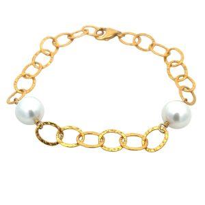 14K Gold Plated 12MM South Sea Pearl Bracelet
