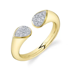 14K Yellow Gold 0.19ctw Diamond Open Style Ring by Shy Creation