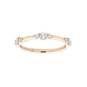 14K Yellow Gold 0.36ctw Diamond Station Ring