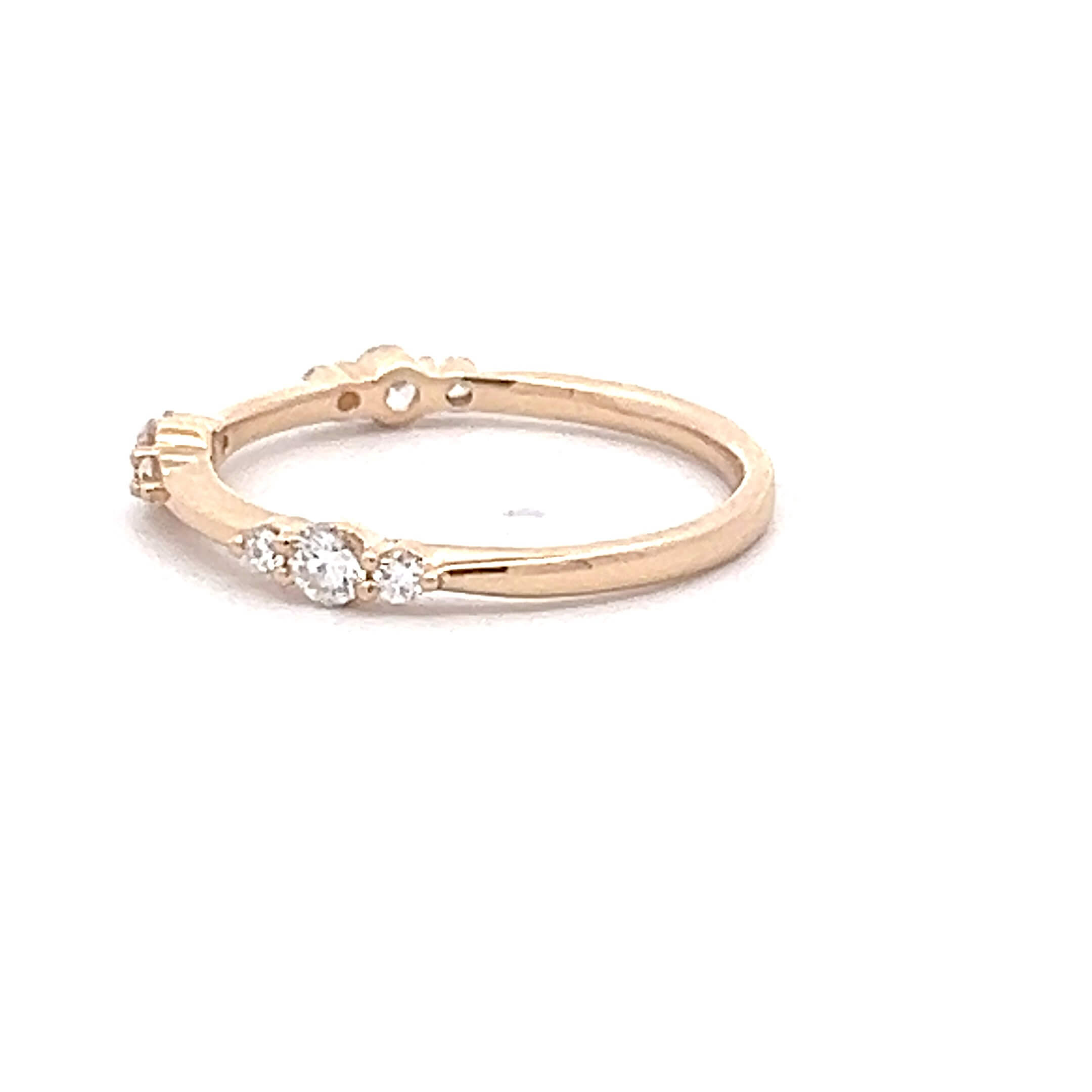 14K Yellow Gold 0.36ctw Diamond Station Ring