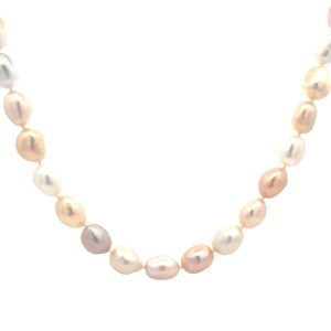 14K Yellow Gold 10-11MM Multi-Color Freshwater Pearl Necklace