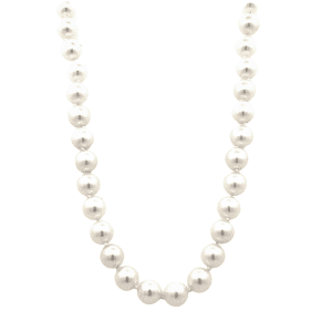 Estate 14K White Gold 6.7MM Pearl Strand Necklace