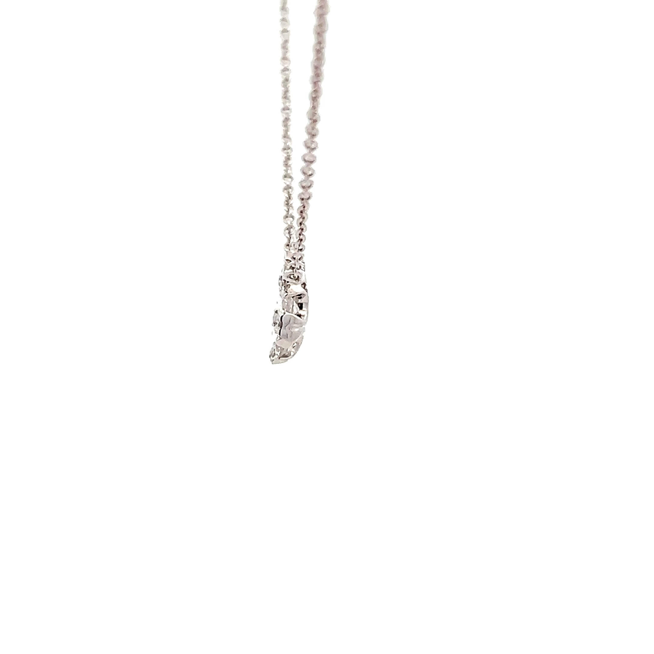 18K White Gold 0.41ctw Diamond Pear-Shaped Cluster Necklace