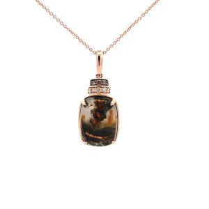 14K Rose Gold LeVian Aquadite and Diamond Necklace