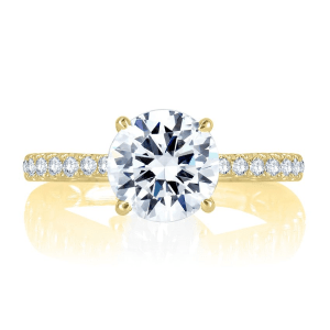 14K Yellow Gold 0.26CTW Diamond Euro-Shank Engagement Ring Mounting by A. JAFFE
