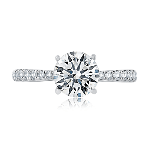 14K White Gold 0.26CTW Diamond Engagement Ring Setting by A. JAFFE