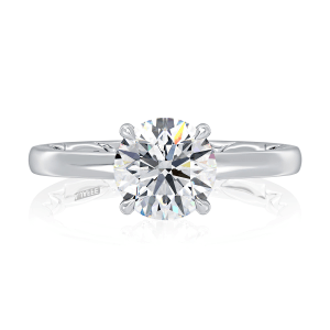 14K White Gold 0.17CTW Diamond Twist Engagement Ring Setting by A. JAFFE