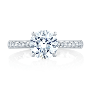 18K White Gold 0.29CTW Diamond Hidden Halo Engagement Mounting by A. JAFFE