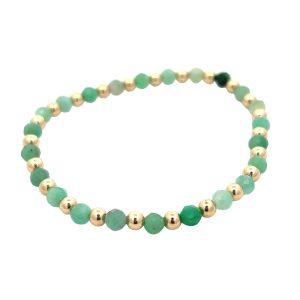 4MM Emerald & Gold-Filled Bead Stretch Bracelet by Dee Berkley
