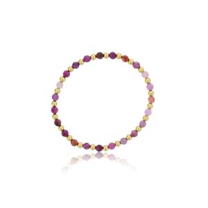 4MM Ruby & Gold-Filled Bead Stretch Bracelet by Dee Berkley