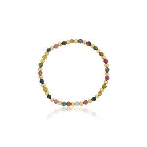 4MM Tourmaline & Gold-Filled Bead Stretch Bracelet by Dee Berkley