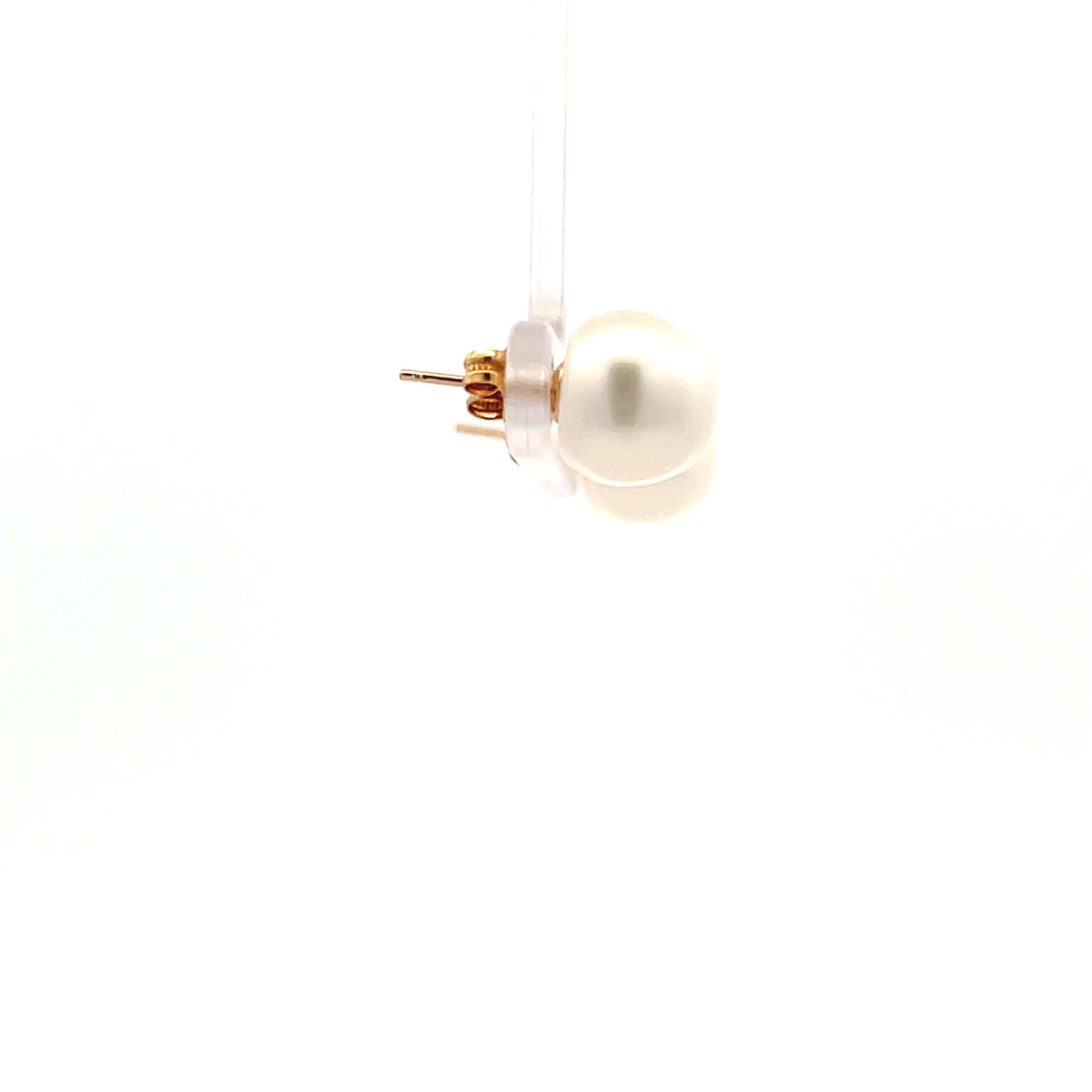 Estate 10K Yellow Gold 10MM Freshwater Pearl Stud Earrings