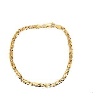 Estate 10K Yellow Gold Fancy Figaro Chain Bracelet