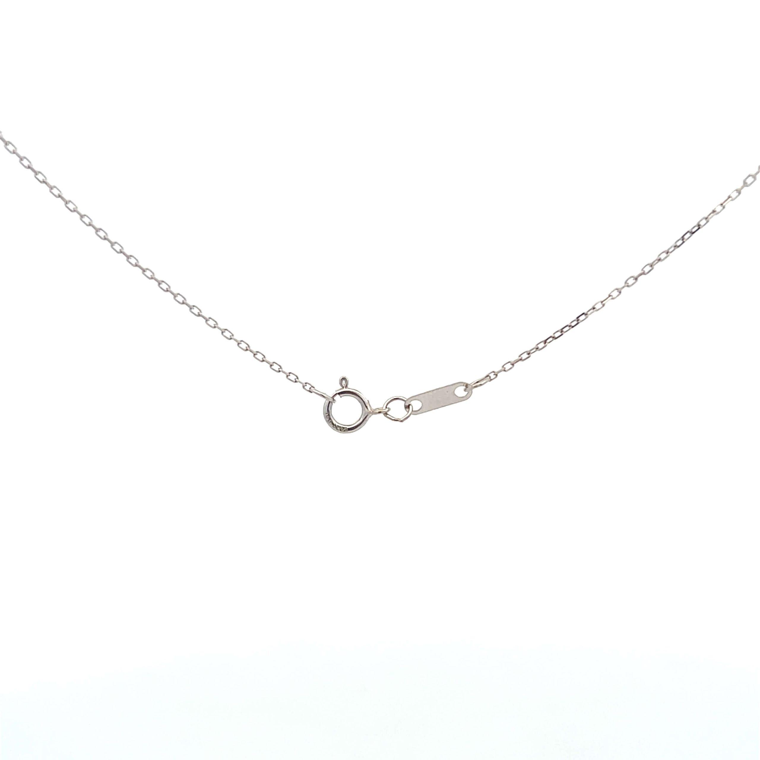 Estate 14K White Gold 0.50MM Diamond-Cut Cable Chain Necklace