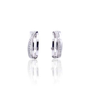 Estate 18K White Gold 0.66ctw Diamond Odelia Hoop Earrings