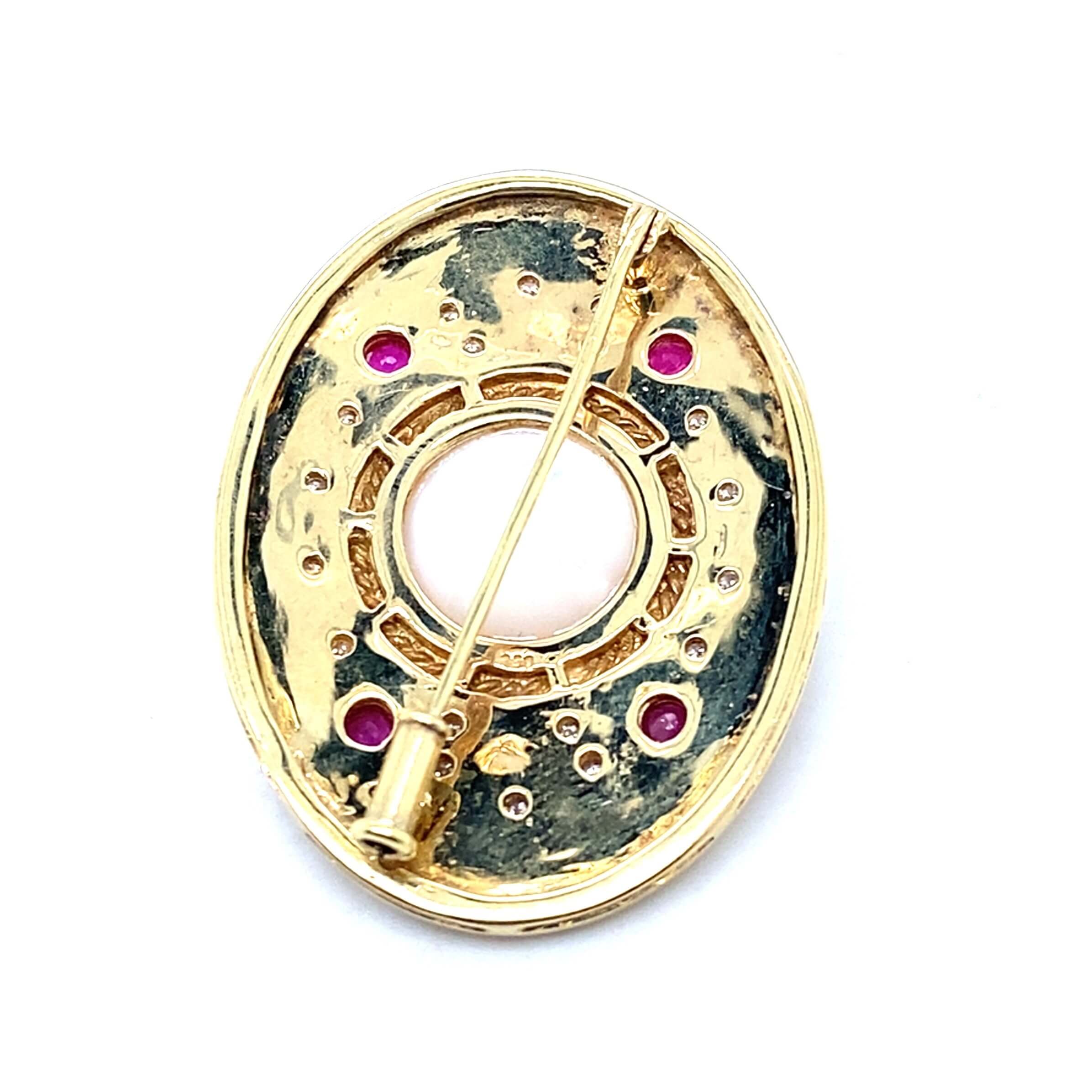 Estate 18K Yellow Mabe Pearl