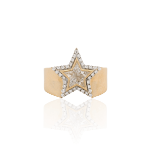 Estate 18k Yellow Gold 1.08ctw Diamond Star Ring