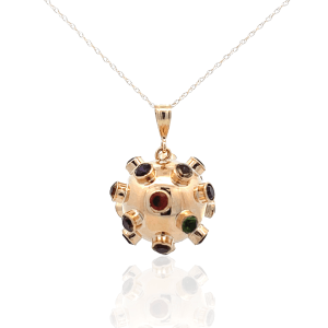 Estate Yellow Gold H. Stern Gemstone Sputnik Pendant Necklace