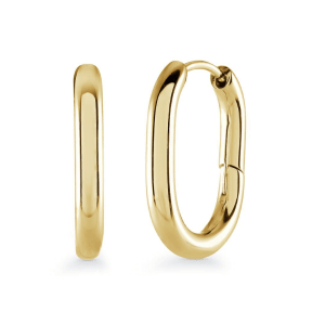 Gold-Plated 13.5MM Oval Hoop Earrings