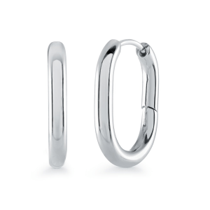 Stainless Steel 13.50MM Oval Hoop Earrings