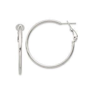 Sterling Silver 2x55MM Round Hoop Earrings