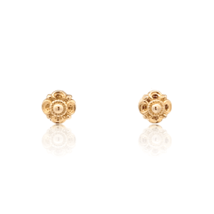 Estate 14K Yellow Gold Floral Stud Earrings